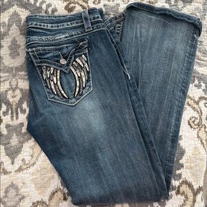 Miss Me Denim Jeans with wings Embroidered Pocket